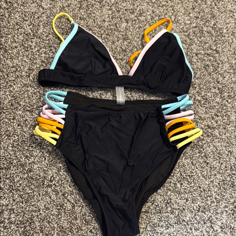 Colorful Strappy Bikini Set